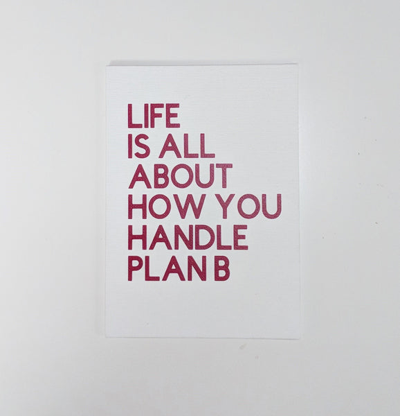 Life Is All About How You Handle Plan B Canvas Panel/Housewarming Gift/Wall Decor/Home Decor/Wall Quotes/Wall Sayings/Canvas Sign/Wall Art