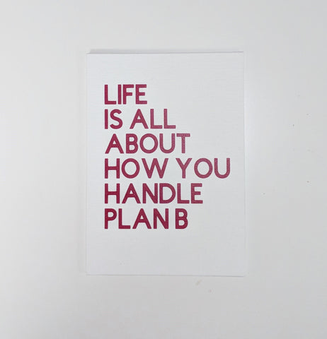 Life Is All About How You Handle Plan B Canvas Panel/Housewarming Gift/Wall Decor/Home Decor/Wall Quotes/Wall Sayings/Canvas Sign/Wall Art